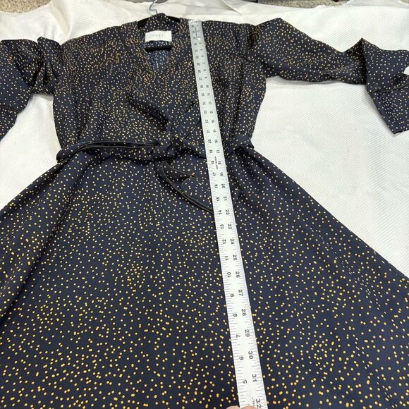 Just Female Hana Dress Blue Yellow Long Sleeve Belted Sz S Women’s - Picture 8 of 11